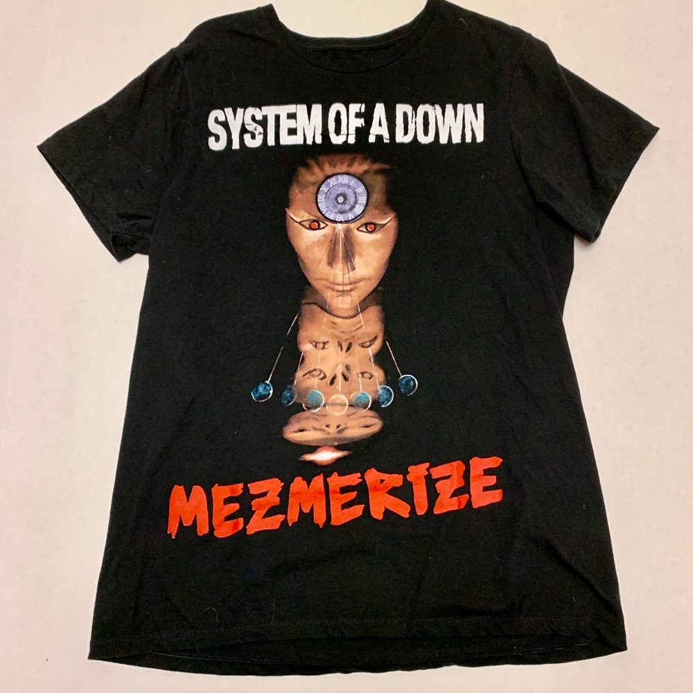 System of a Down L black Mezmerize graphic tee